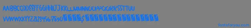 Greatbush Font – Blue Fonts on Gray Background