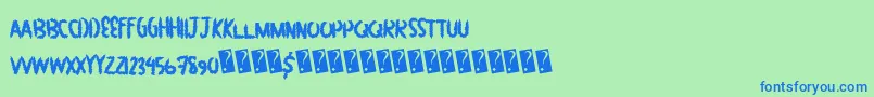 Greatbush Font – Blue Fonts on Green Background