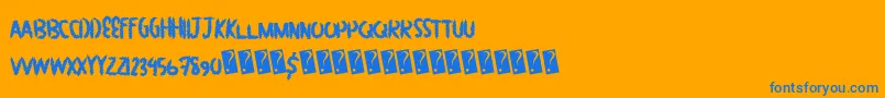 Greatbush Font – Blue Fonts on Orange Background