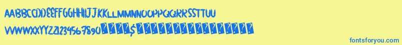 Greatbush Font – Blue Fonts on Yellow Background