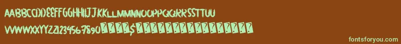 Greatbush Font – Green Fonts on Brown Background