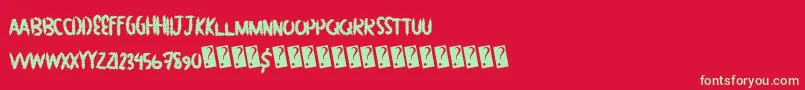 Greatbush Font – Green Fonts on Red Background