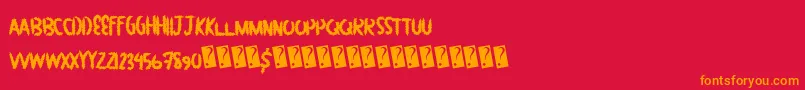 Greatbush Font – Orange Fonts on Red Background