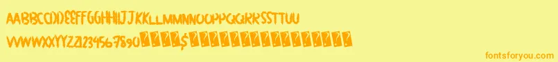 Greatbush Font – Orange Fonts on Yellow Background