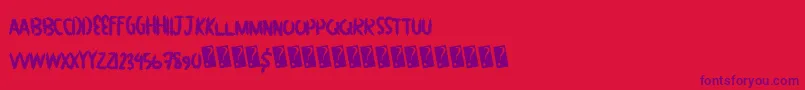 Greatbush Font – Purple Fonts on Red Background