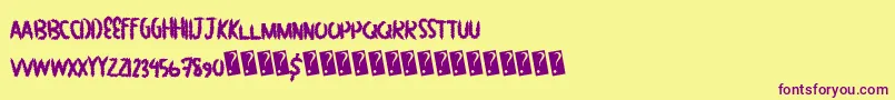 Greatbush Font – Purple Fonts on Yellow Background