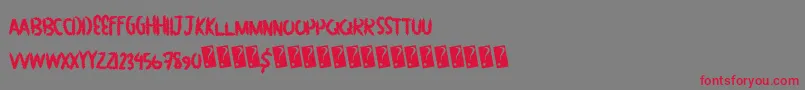 フォントGreatbush – 赤い文字の灰色の背景
