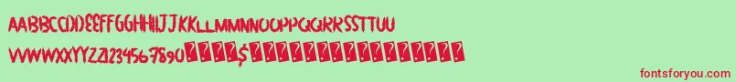 Greatbush-Schriftart – Rote Schriften auf grünem Hintergrund