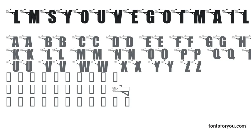 Czcionka LmsYouveGotMail – alfabet, cyfry, specjalne znaki