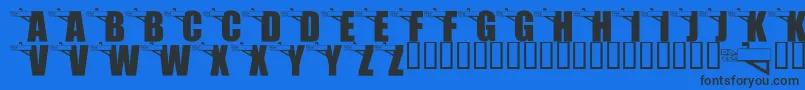 LmsYouveGotMail-fontti – mustat fontit sinisellä taustalla