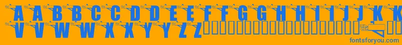 LmsYouveGotMail-fontti – siniset fontit oranssilla taustalla