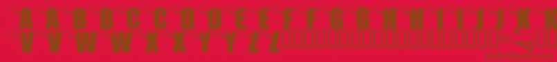 LmsYouveGotMail-fontti – ruskeat fontit punaisella taustalla