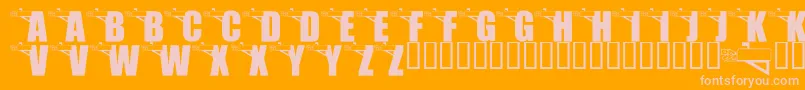 Fonte LmsYouveGotMail – fontes rosa em um fundo laranja