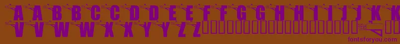 LmsYouveGotMail-Schriftart – Violette Schriften auf braunem Hintergrund