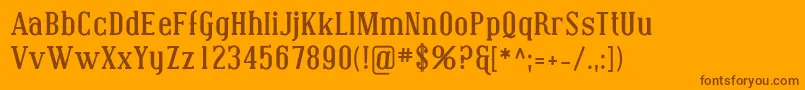 Coving03 Font – Brown Fonts on Orange Background