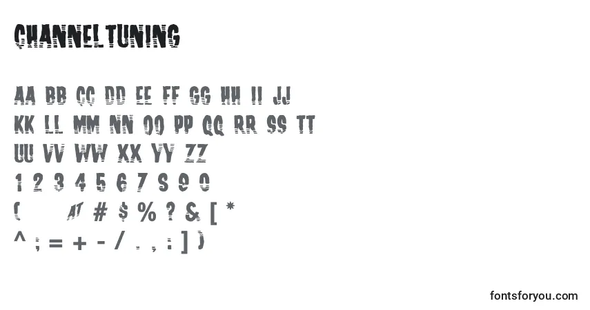 Schriftart Channeltuning – Alphabet, Zahlen, spezielle Symbole