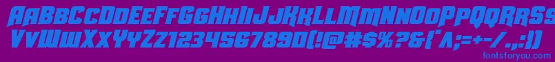 Uniongrayital Font – Blue Fonts on Purple Background