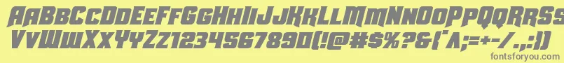 フォントUniongrayital – 黄色の背景に灰色の文字