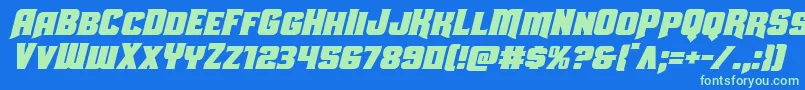 Uniongrayital Font – Green Fonts on Blue Background