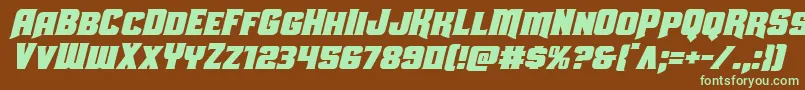 Uniongrayital Font – Green Fonts on Brown Background