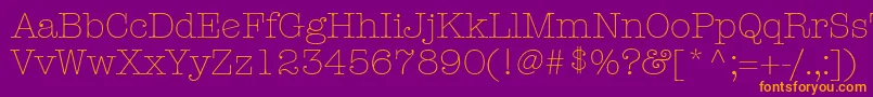 ItcAmericanTypewriterLtLightAlternate Font – Orange Fonts on Purple Background