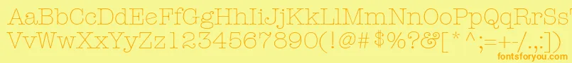 ItcAmericanTypewriterLtLightAlternate Font – Orange Fonts on Yellow Background