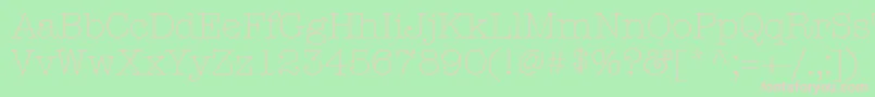 Czcionka ItcAmericanTypewriterLtLightAlternate – różowe czcionki na zielonym tle