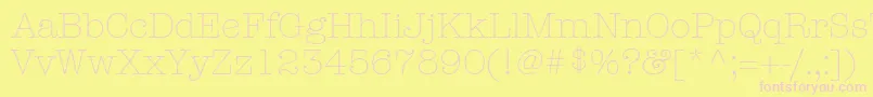 ItcAmericanTypewriterLtLightAlternate Font – Pink Fonts on Yellow Background