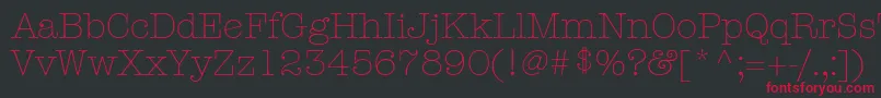 ItcAmericanTypewriterLtLightAlternate Font – Red Fonts on Black Background