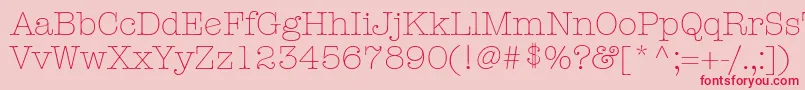 ItcAmericanTypewriterLtLightAlternate Font – Red Fonts on Pink Background