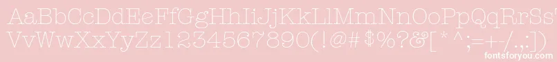 Шрифт ItcAmericanTypewriterLtLightAlternate – белые шрифты на розовом фоне