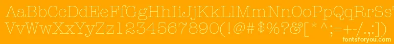 ItcAmericanTypewriterLtLightAlternate Font – Yellow Fonts on Orange Background