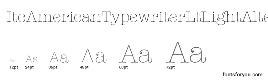 ItcAmericanTypewriterLtLightAlternate Font Sizes
