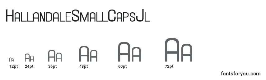 HallandaleSmallCapsJl Font Sizes