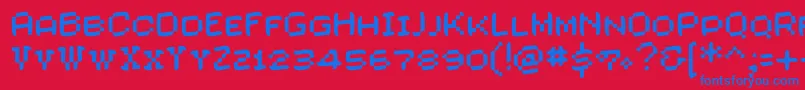 Wasascreenfont Font – Blue Fonts on Red Background