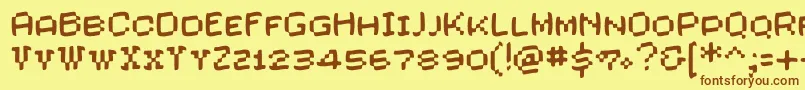 Wasascreenfont Font – Brown Fonts on Yellow Background