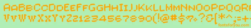 Czcionka Wasascreenfont – pomarańczowe czcionki na zielonym tle