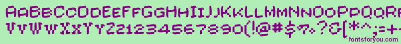 Wasascreenfont Font – Purple Fonts on Green Background