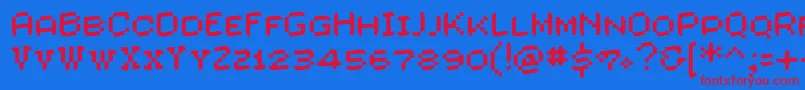 Шрифт Wasascreenfont – красные шрифты на синем фоне