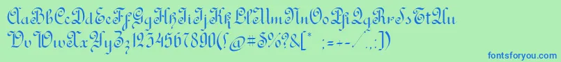 RondoAncienttwo Font – Blue Fonts on Green Background