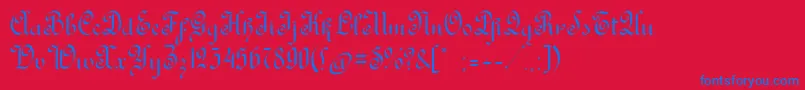 RondoAncienttwo Font – Blue Fonts on Red Background