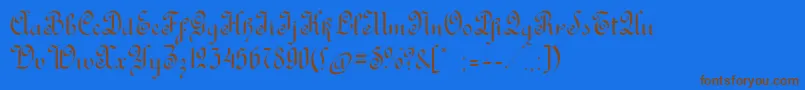 RondoAncienttwo Font – Brown Fonts on Blue Background