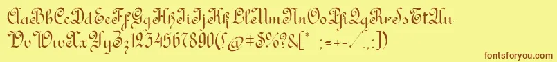 RondoAncienttwo Font – Brown Fonts on Yellow Background