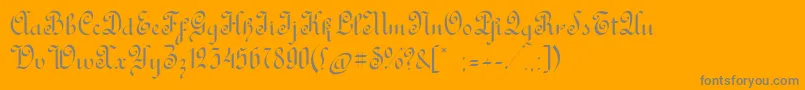 RondoAncienttwo-Schriftart – Graue Schriften auf orangefarbenem Hintergrund