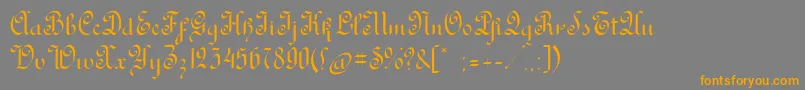 フォントRondoAncienttwo – オレンジの文字は灰色の背景にあります。