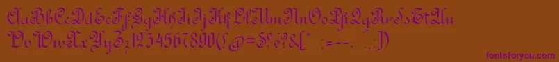 RondoAncienttwo Font – Purple Fonts on Brown Background