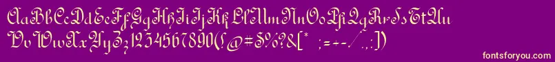 RondoAncienttwo Font – Yellow Fonts on Purple Background