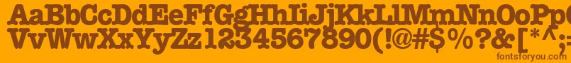 Fonte Boccitext13RegularTtext – fontes marrons em um fundo laranja