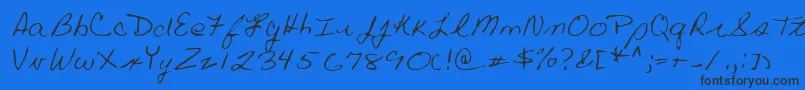 Lehn019 Font – Black Fonts on Blue Background