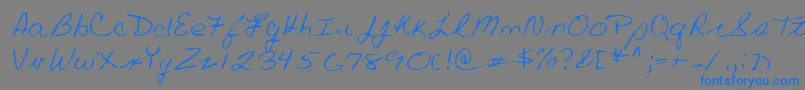 Lehn019-Schriftart – Blaue Schriften auf grauem Hintergrund